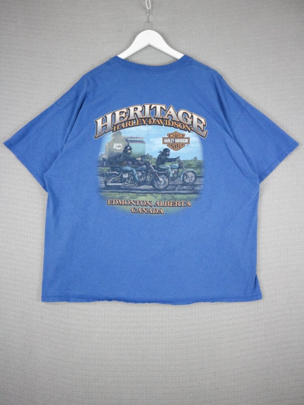 Harley Davidson 2018 Edmonton Alberta Biker Tee Graphic Blue Mens 3XL